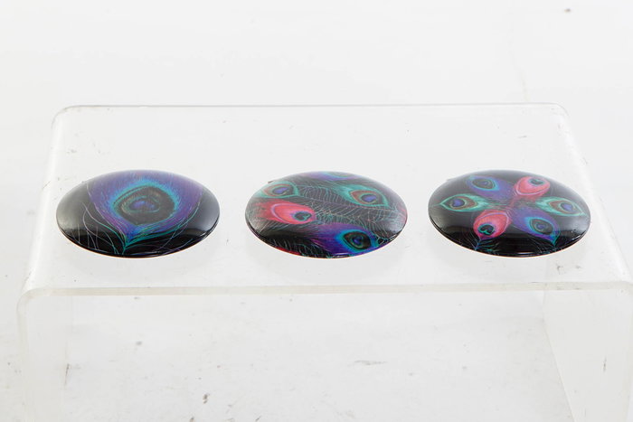 DKD Home Decor Espejo Glam Peacock Negro Multicolor Aluminio Espejo 6.5 x 1.3 x 6.5 cm (24 Unidades)