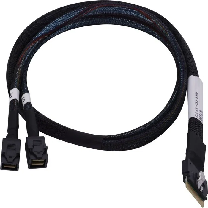 Microchip Technology 2304900-R Cable SAS SlimSAS x8 (SFF-8654) a 2x MiniSAS HD x4 (SFF, 0.8 m, Negro)