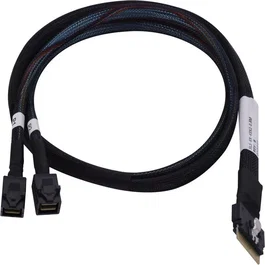 Microchip Technology 2304900-R Cable SAS SlimSAS x8 (SFF-8654) a 2x MiniSAS HD x4 (SFF, 0.8 m, Negro)