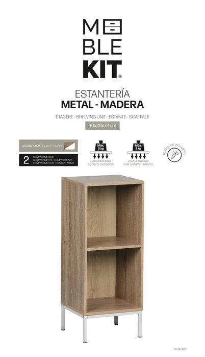 Moblekit Estantería de cubos ESKA con 2 compartimentos y patas de metal