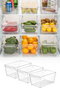 Hermia Organizador de Frigorífico Plástico Transparente sin BPA 20 x 32.5 x 14 cm Set 3 Piezas
