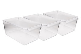 Hermia Organizador de Frigorífico Plástico Transparente sin BPA 20 x 32.5 x 14 cm Set 3 Piezas