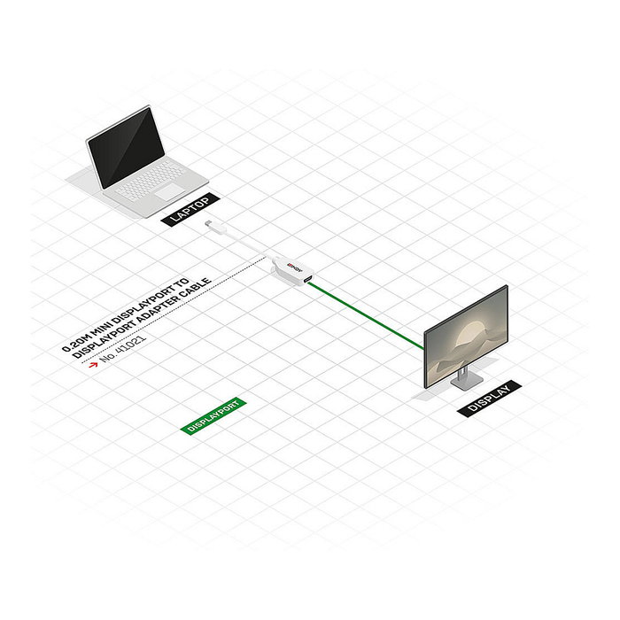 LINDY Cable Adaptador Mini DisplayPort a DisplayPort Macho/Hembra 0.15 m Blanco, Referencia 41021