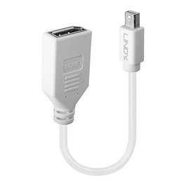 LINDY Cable Adaptador Mini DisplayPort a DisplayPort Macho/Hembra 0.15 m Blanco, Referencia 41021