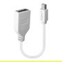LINDY Cable Adaptador Mini DisplayPort a DisplayPort Macho/Hembra 0.15 m Blanco, Referencia 41021
