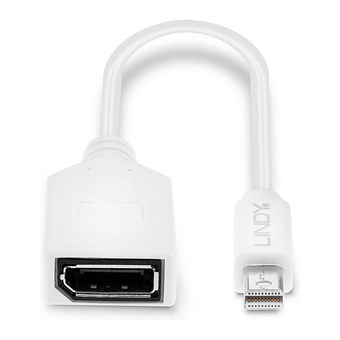 LINDY Cable Adaptador Mini DisplayPort a DisplayPort Macho/Hembra 0.15 m Blanco, Referencia 41021