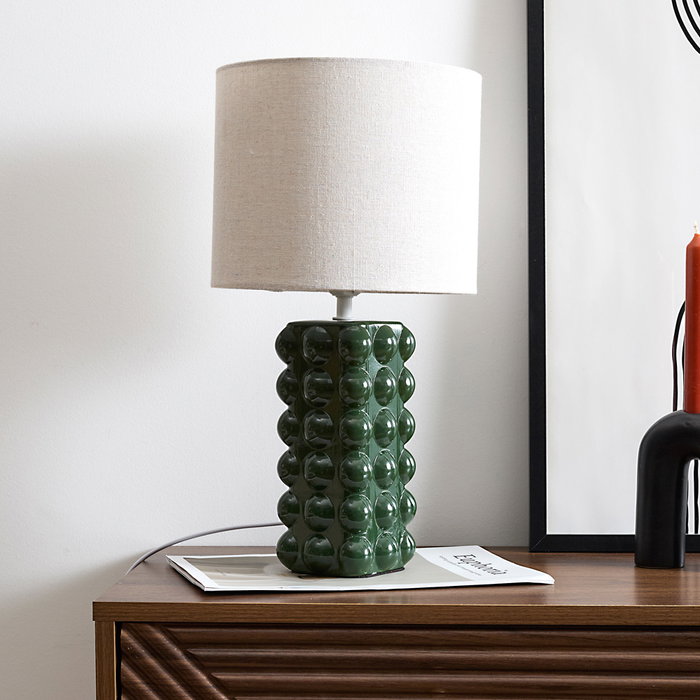 Home Deco Factory Lámpara De Cerámica Verde Colección Cocooning