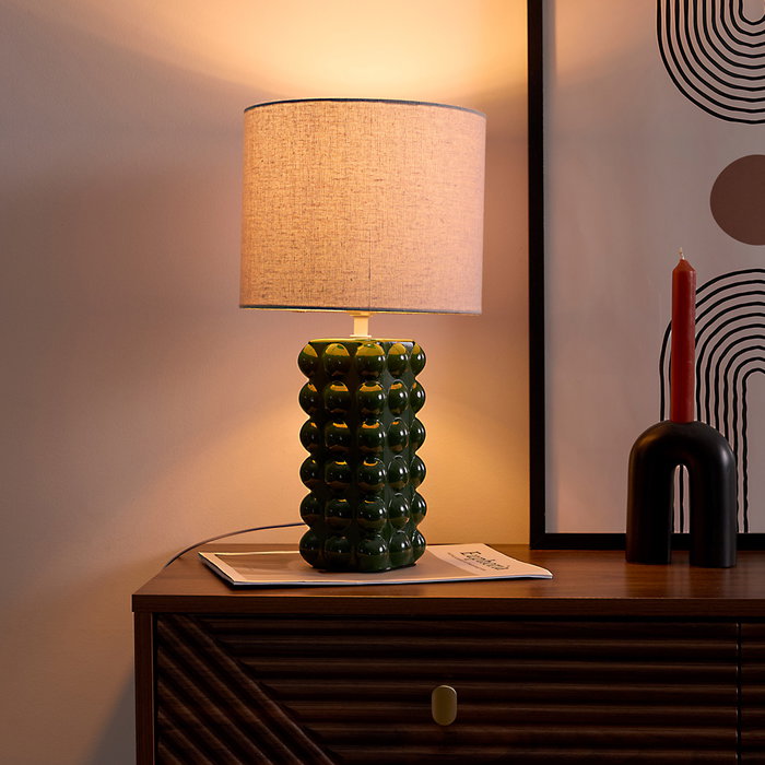 Home Deco Factory Lámpara De Cerámica Verde Colección Cocooning