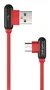 Natec NKA 1201 Cable USB 2.0 de 1m, Conectores USB-A a USB-C en Ángulo, Color Negro/Rojo - Velocidad 0.48 Gbit/s