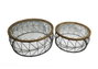 DKD Home Decor Set de 2 Mesas de Centro de Metal y Cristal 100x100x43 cm