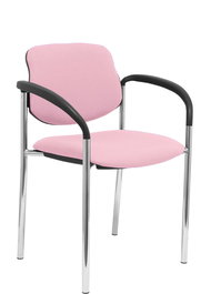 Silla Styl tapizada con Tela color Rosa. Brazos fijos
