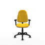 PIQUERAS Y CRESPO Silla de oficina Algarra, Similpiel Amarillo, Brazos 2D, Mecanismo Contacto permanente básico