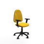 PIQUERAS Y CRESPO Silla de oficina Algarra, Similpiel Amarillo, Brazos 2D, Mecanismo Contacto permanente básico