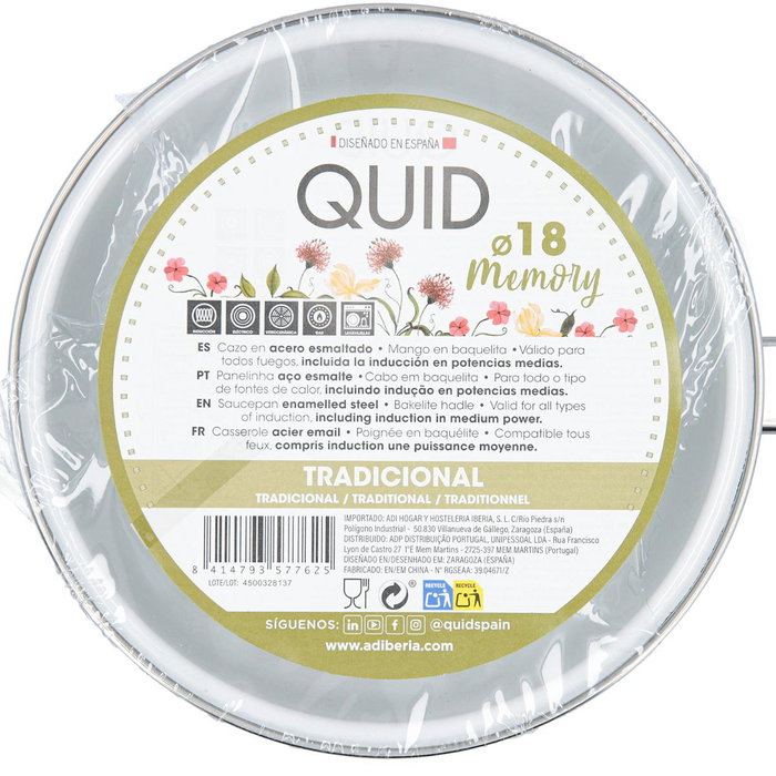 Cazo Esmalte Acero Memory Quid 18 cm - 200 cL (12 Unidades)