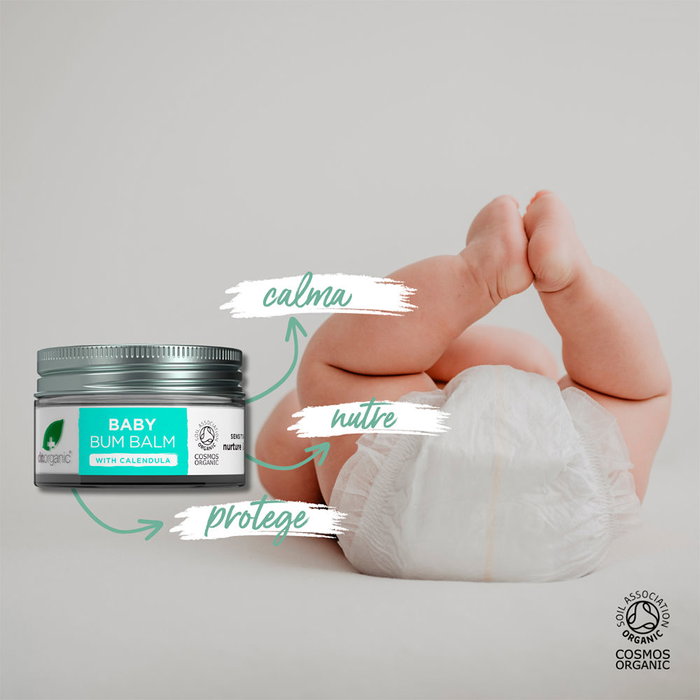 Dr. Organic Bálsamo para el Culito del Bebé Protector y Regenerador, Orgánico COSMOS, 35 g - Protección y Alivio para Pañal con Caléndula y Manteca de Karité