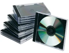Q-connect Caja CD/DVD con Interior Negro - Pack 10 Unidades - Almacenamiento y Protección
