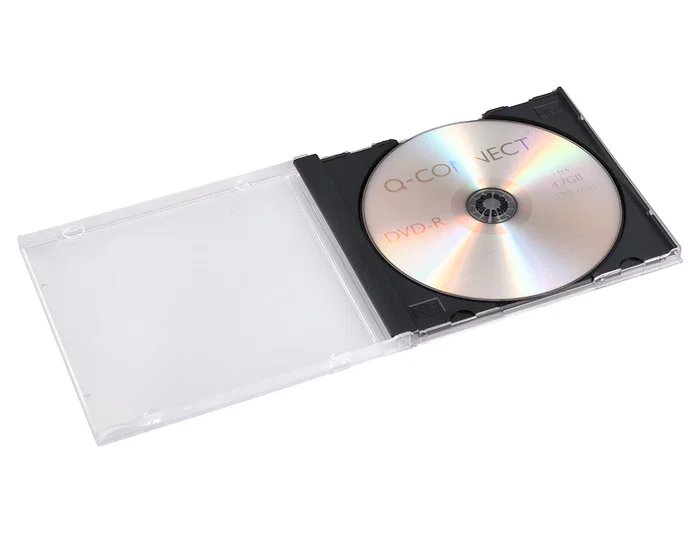 Q-connect Caja CD/DVD con Interior Negro - Pack 10 Unidades - Almacenamiento y Protección