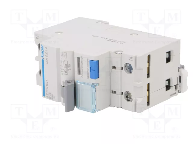 HAGER RCBO Interruptor de diversas marchas 16A 30mA 240VAC 1+N