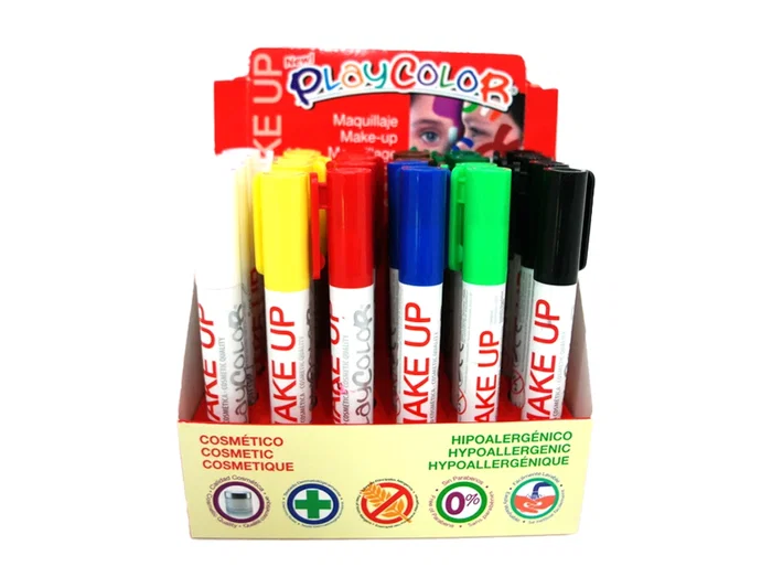 Playcolor Barra de Maquillaje Make Up Basic, Expositor de 24 Unidades, Colores Surtidos
