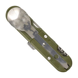 The Concept Factory Cubierto Multifunción 5 En 1 Acero Inoxidable Con Sacacorchos Abrebotellas Cuchillo Tenedor Destornillador Funda