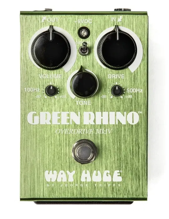 Way Huge Green Rhino MkIV Overdrive Pedal de Guitarra con Controles de Tono, Drive, Frecuencia y Curva y Booster +/-12dB