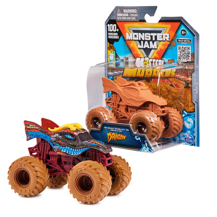 Spin Master Monster Jam Vehículos Mystery Mudders 6065345 Camiones de Colección 1/64 con Sorpresa