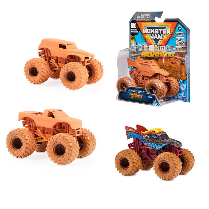 Spin Master Monster Jam Vehículos Mystery Mudders 6065345 Camiones de Colección 1/64 con Sorpresa