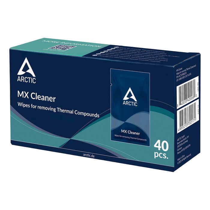 ARCTIC Limpiador de Pasta Térmica MX Cleaner para CPU y Disipador, 40 Piezas