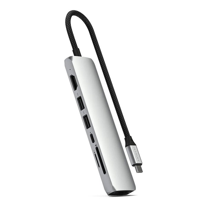 Satechi USB-C Slim Multi-Port Hub (7 en 1) ST-P7SS, Silber