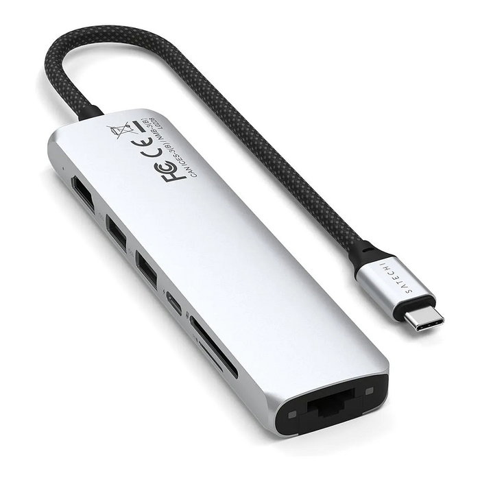 Satechi USB-C Slim Multi-Port Hub (7 en 1) ST-P7SS, Silber