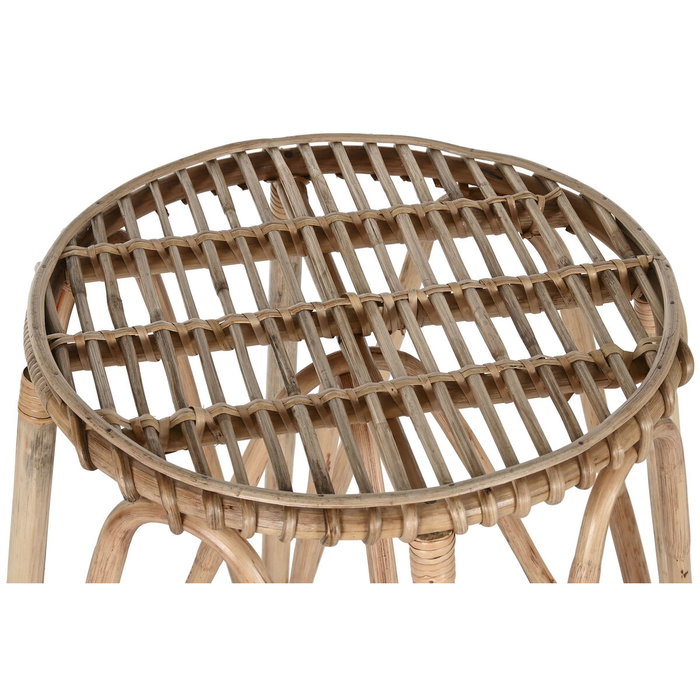DKD Home Decor Taburete de Mimbre Apilable Natural