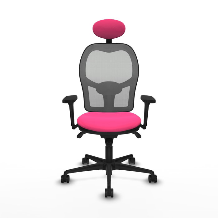 PIQUERAS Y CRESPO Silla de oficina Jorquera Rosa y Gris con Mecanismo Sincro