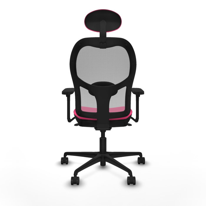 PIQUERAS Y CRESPO Silla de oficina Jorquera Rosa y Gris con Mecanismo Sincro
