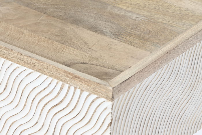 DKD Home Decor Mesa Centro Waves 2 Moderno Marron Blanco Mango Metal 120x60x57 cm DKD Home Decor Mesa Centro Waves 2 Moderno Marron Blanco Mango Metal 120x60x57 cm