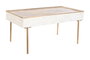 DKD Home Decor Mesa Centro Waves 2 Moderno Marron Blanco Mango Metal 120x60x57 cm