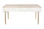 DKD Home Decor Mesa Centro Waves 2 Moderno Marron Blanco Mango Metal 120x60x57 cm