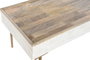 DKD Home Decor Mesa Centro Waves 2 Moderno Marron Blanco Mango Metal 120x60x57 cm