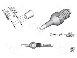 JBC TOOLS Pico para máquinas de desoldar 1,8x0,8mm