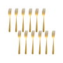 Summa Cubertería Tenedor de Mesa Sinxelo 205 mm Acero Inoxidable Color Oro Satinado - Ref. SINXELO SATIN ORO TENEDOR MESA (Set de 12)