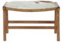 DKD Home Decor Descalzadora Colonial Marrón Natural Teca y Piel 47 x 42 x 65 cm