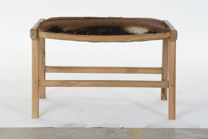DKD Home Decor Descalzadora Colonial Marrón Natural Teca y Piel 47 x 42 x 65 cm DKD Home Decor Descalzadora Colonial Marrón Natural Teca y Piel 47 x 42 x 65 cm