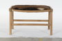 DKD Home Decor Descalzadora Colonial Marrón Natural Teca y Piel 47 x 42 x 65 cm