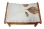 DKD Home Decor Descalzadora Colonial Marrón Natural Teca y Piel 47 x 42 x 65 cm