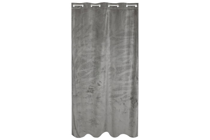 DKD Home Decor Cortina de Poliéster 140x260 con 8 Anillas Gris Claro