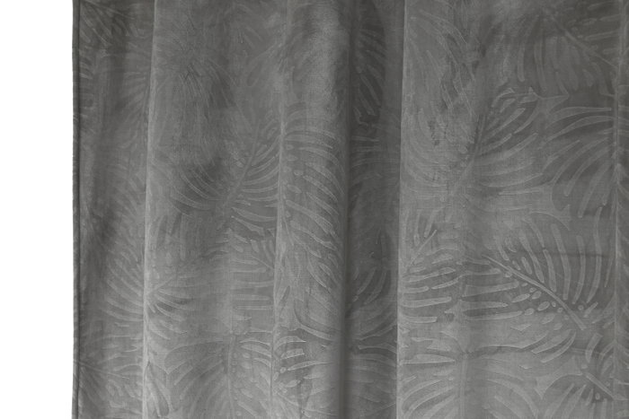 DKD Home Decor Cortina de Poliéster 140x260 con 8 Anillas Gris Claro