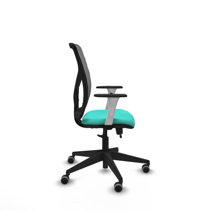 PIQUERAS Y CRESPO Silla de oficina Motilla con mecanismo Sincro/Traslack, Turquesa y Gris