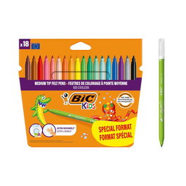 Rotulador Fibra Bic Kid Couleur Estuche De 18