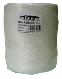SIFER Cuerda de rafia blanca 2 mm x 120 m