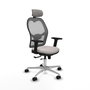 PIQUERAS Y CRESPO Silla de oficina Jorquera con mecanismo Sincro/Traslack, Blanco y Gris