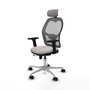 PIQUERAS Y CRESPO Silla de oficina Jorquera con mecanismo Sincro/Traslack, Blanco y Gris
